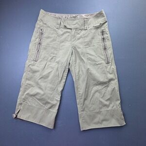 The North Face Women's Cargo Capri Pants Size 12 Khaki Bamboo Blend Pockets
